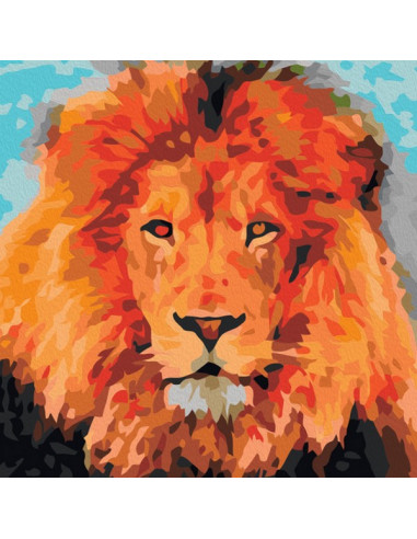 Tableau à peindre par soi-même - geometric lion l x h en cm 40x60