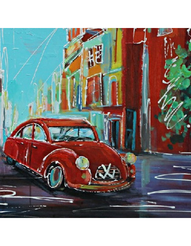 TABLEAU PEINT COCCINELLE VW