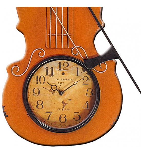 Decoration Murale Horloge Violon 