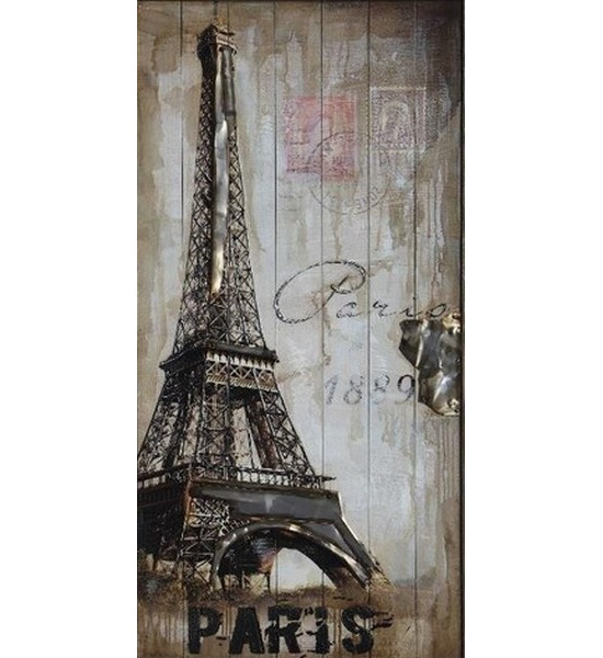 Décoration murale Métal - Peinture Aluminium Industrielle - La Tour Eiffel  avec un