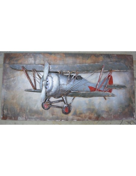 Tableau MÉtal Avion En Vol Relief 